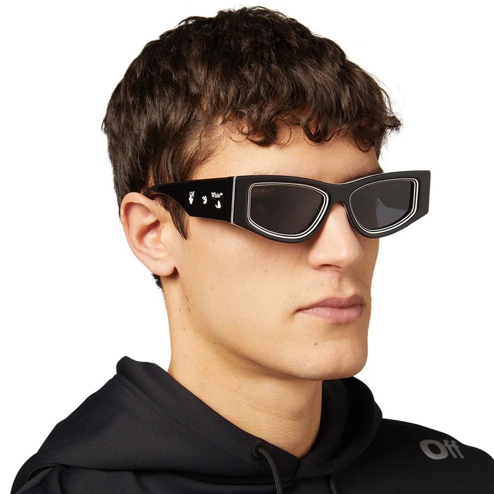NEW OFF-WHITE ANDY 11007 BLACK SUNGLASSES UNISEX OERI047 1007 OFF-WHITE EYEWEAR